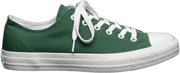 Green low-top trainer